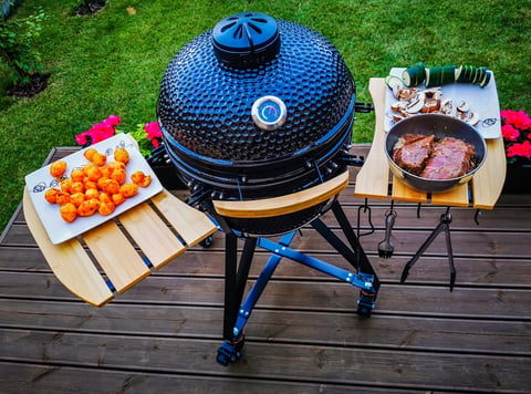 Big Green Egg kamado grill product display available at Boone's authorized dealer showroom