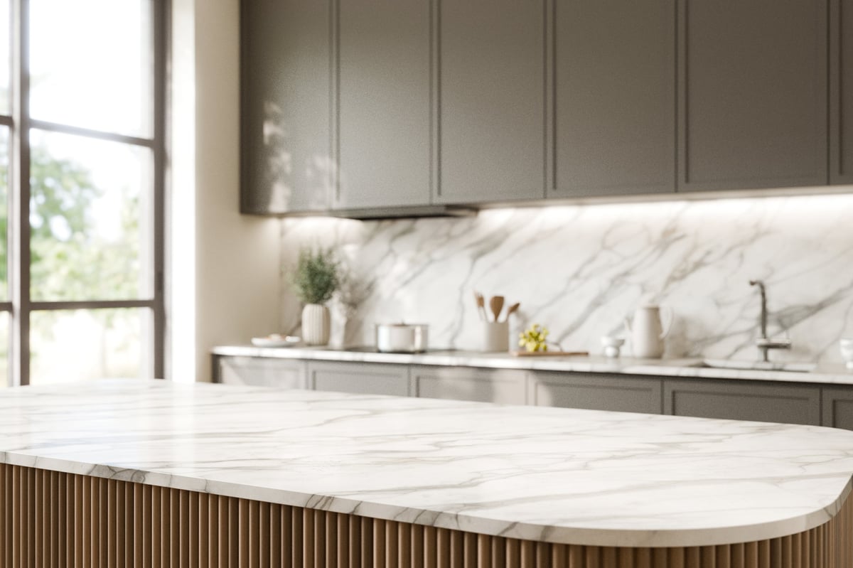 Elegant Modern Kitchen with Marble Counter top